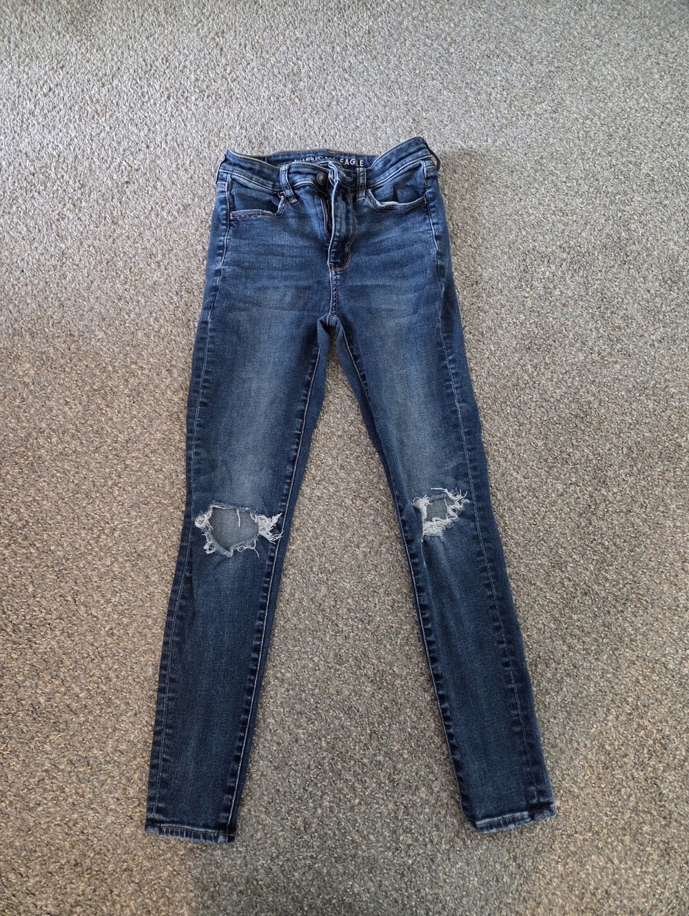 American Eagle Outfitters Dark Blue Ripped Jeggings